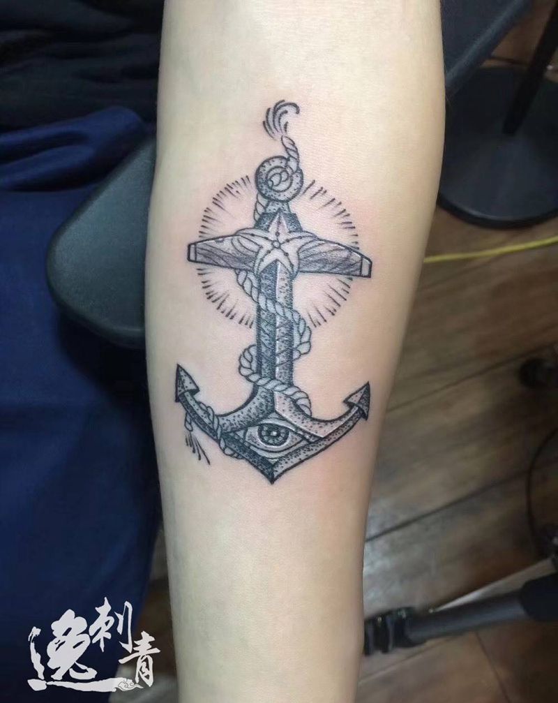 船锚纹身图片
