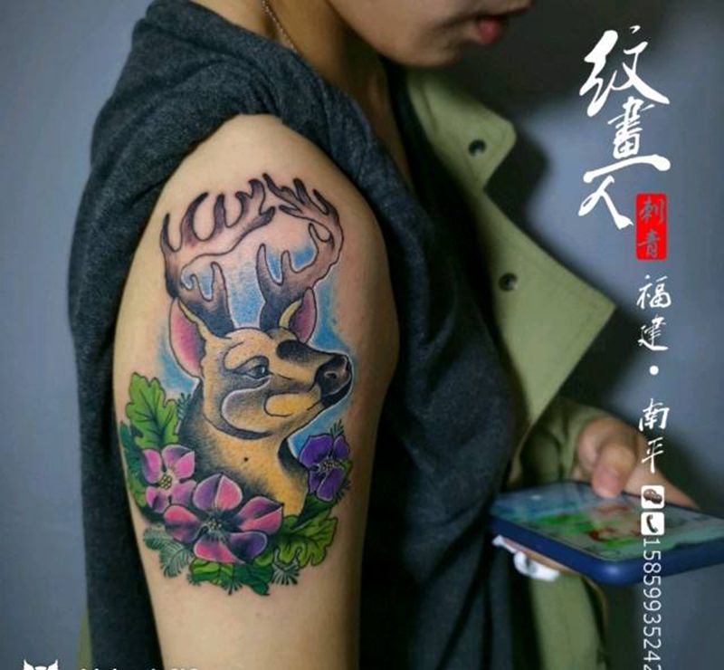 遮盖纹身图片_手臂New School纹身图案