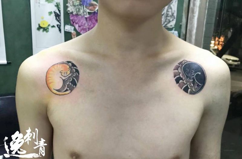 爱猫人士纹身图片