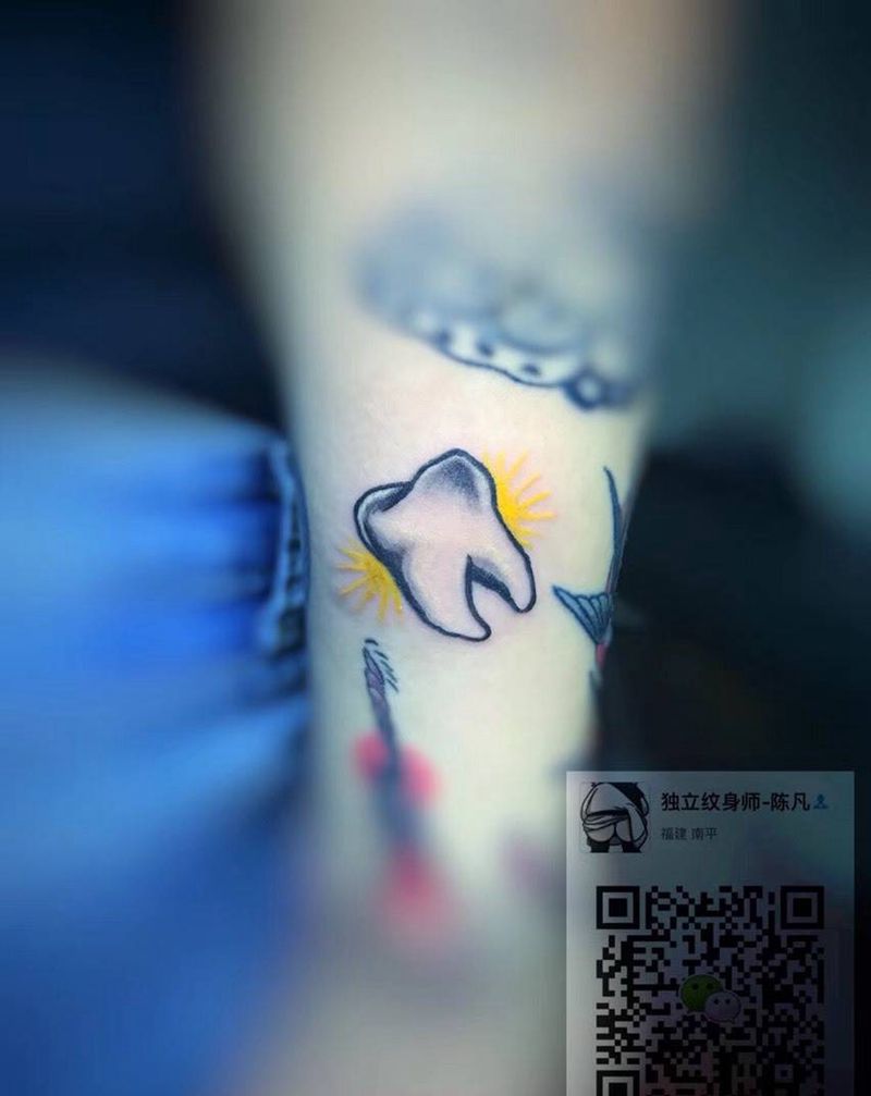 大板牙纹身图片_成品手臂欧美传统静物贴纸原创纹身图案