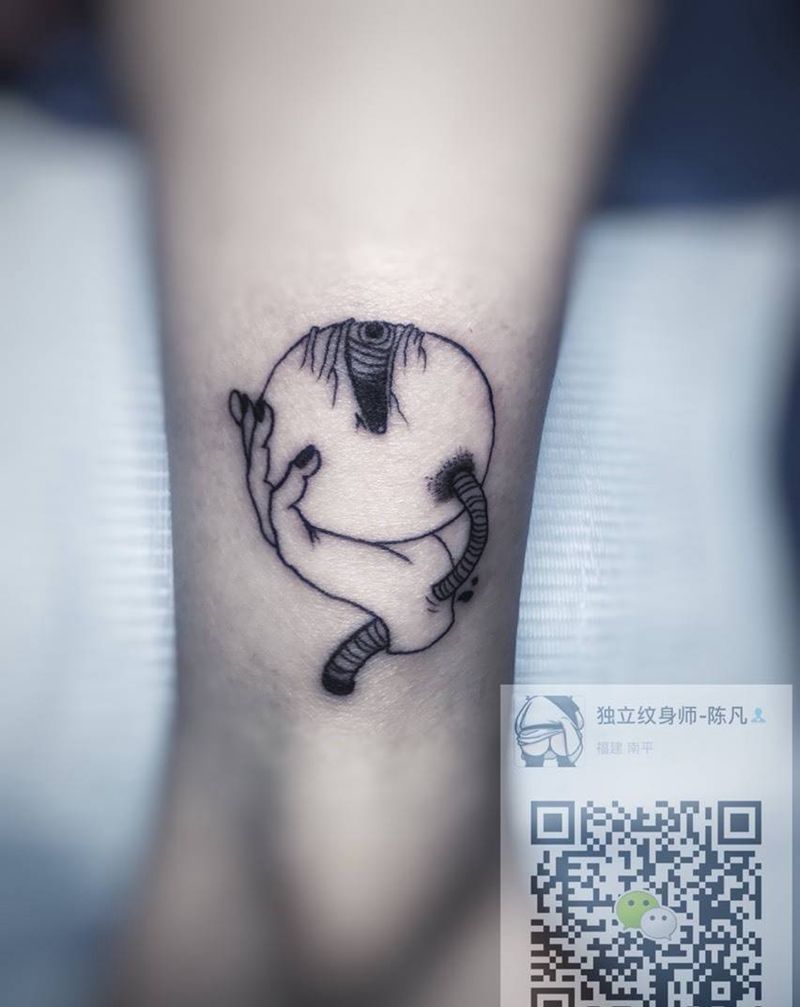 第一次给妹子纹这么诡异的东西纹身图片_成品腿部脚部清新贴纸静物人物纹身图案