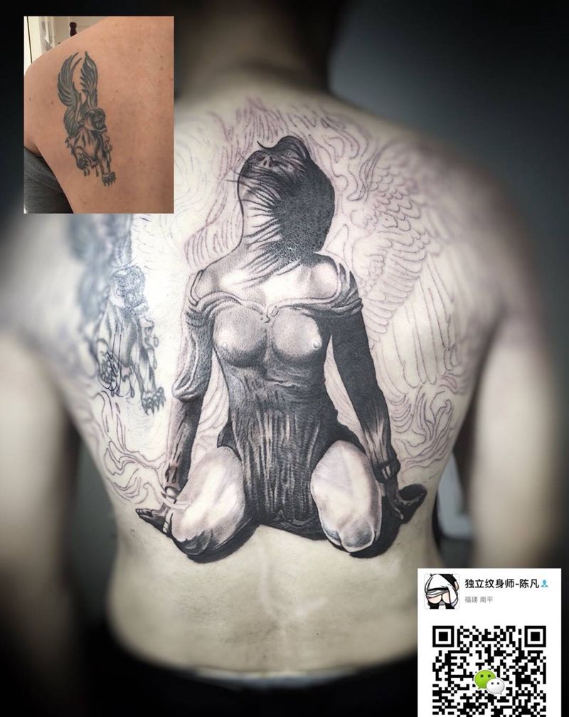 遮盖未完成纹身图片