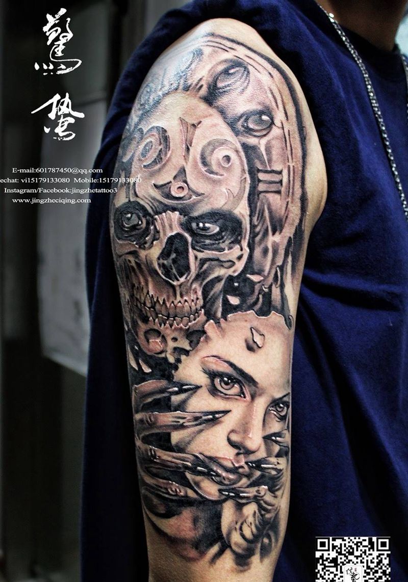骷髅纹身图片