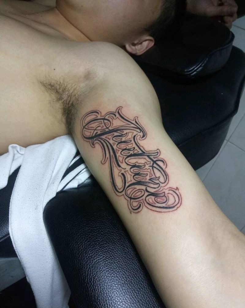 花体字纹身图片