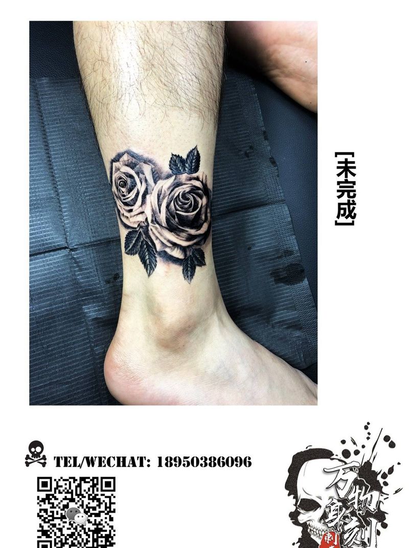 包小腿未完成纹身图片