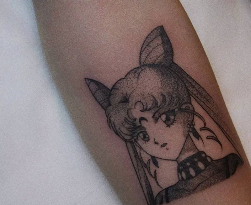 动漫 美少女&娜娜纹身图片_点刺美少女娜娜动漫纹身图案