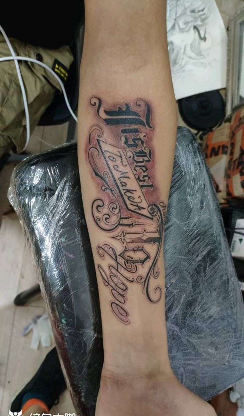 花体纹身图片_花体字纹身图案