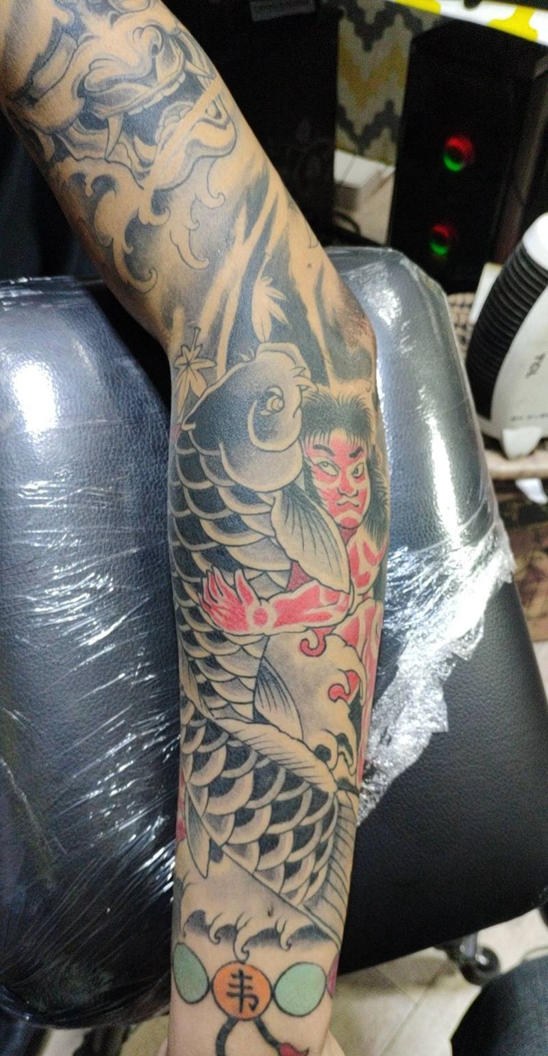 恢复后效果纹身图片_老传统纹身图案