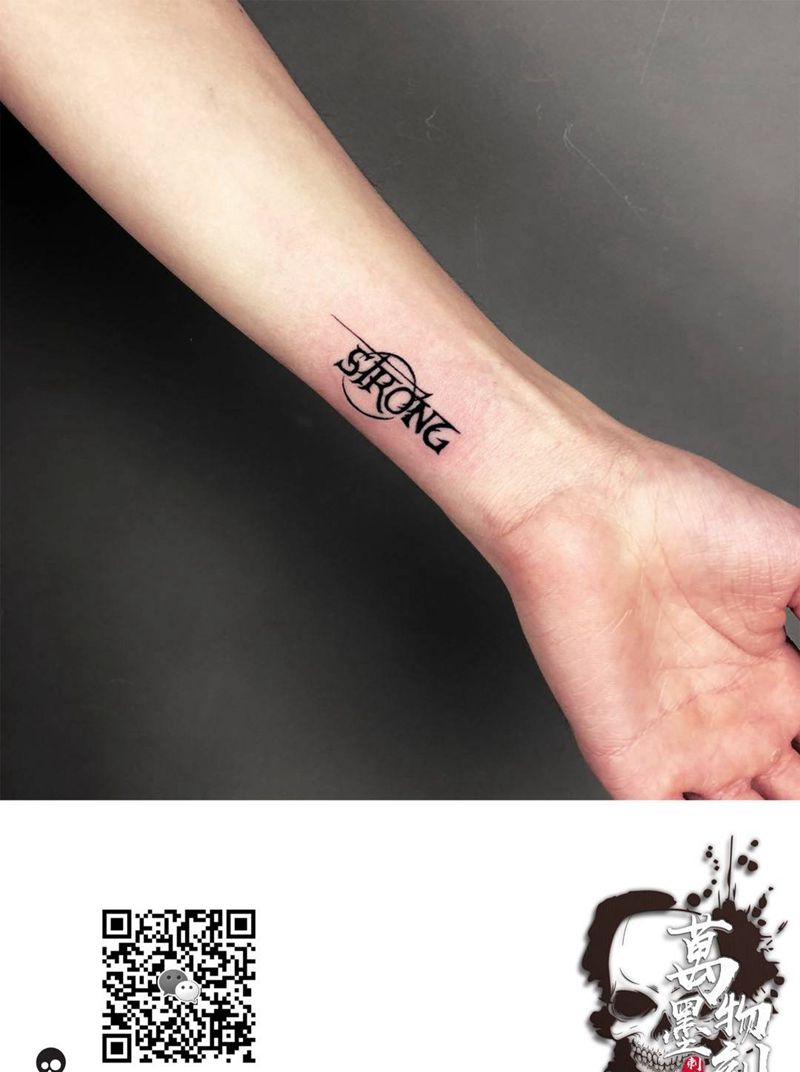 Strong纹身图片_手部手臂花体字图腾纹身图案
