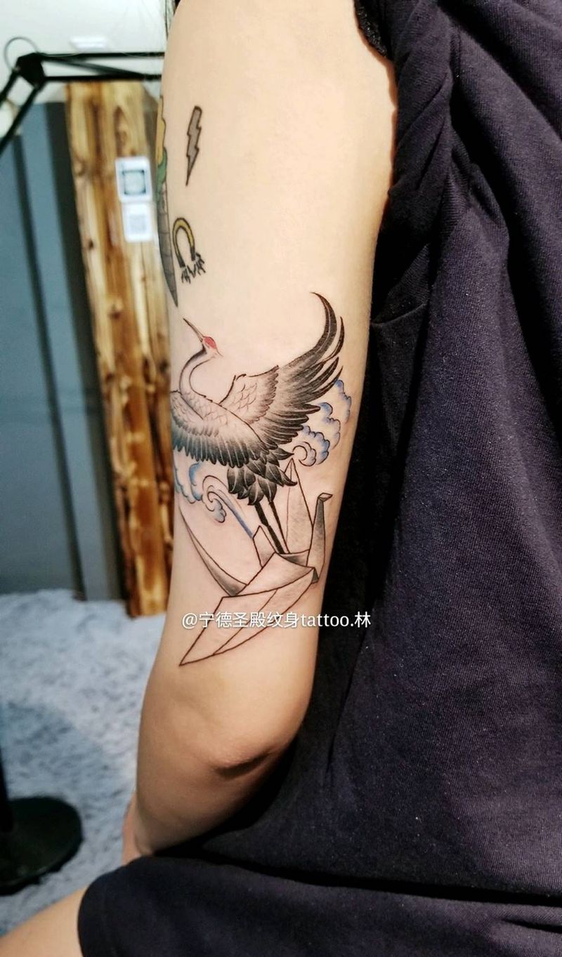 鹤纹身图片