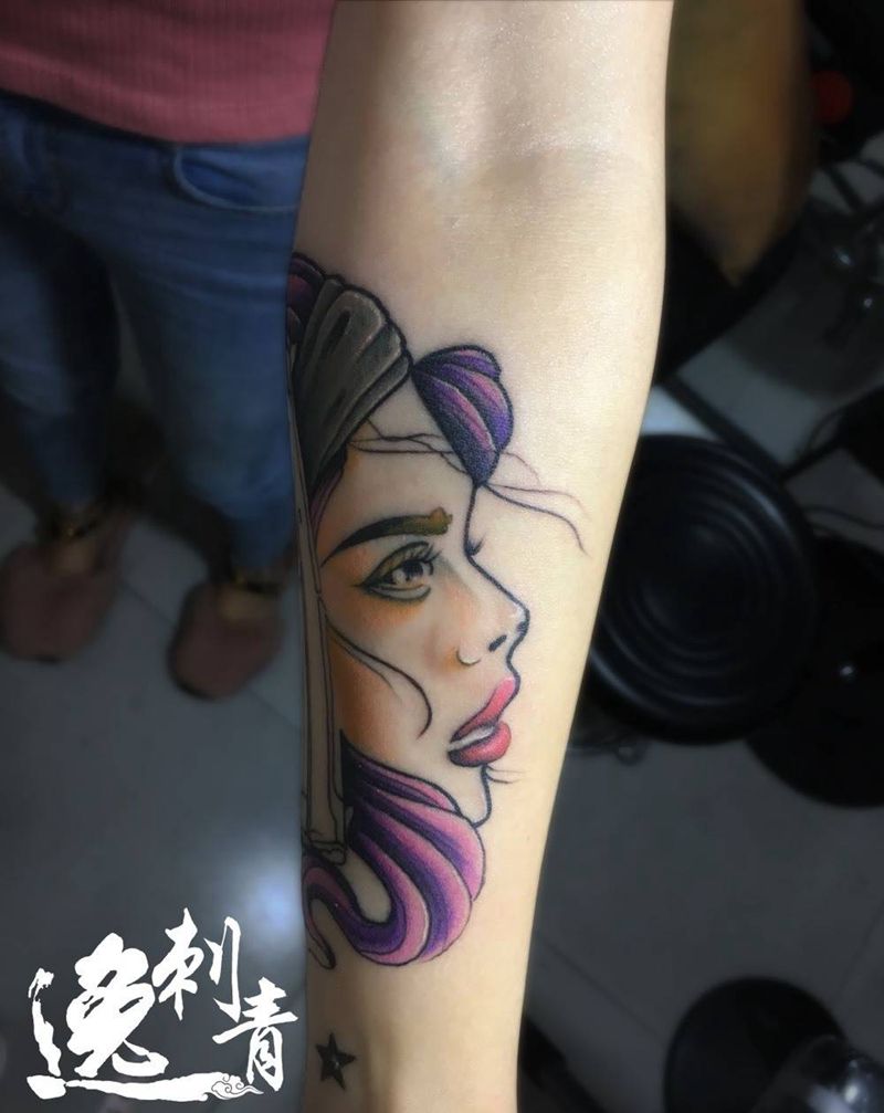 school纹身图片_手臂New School纹身图案