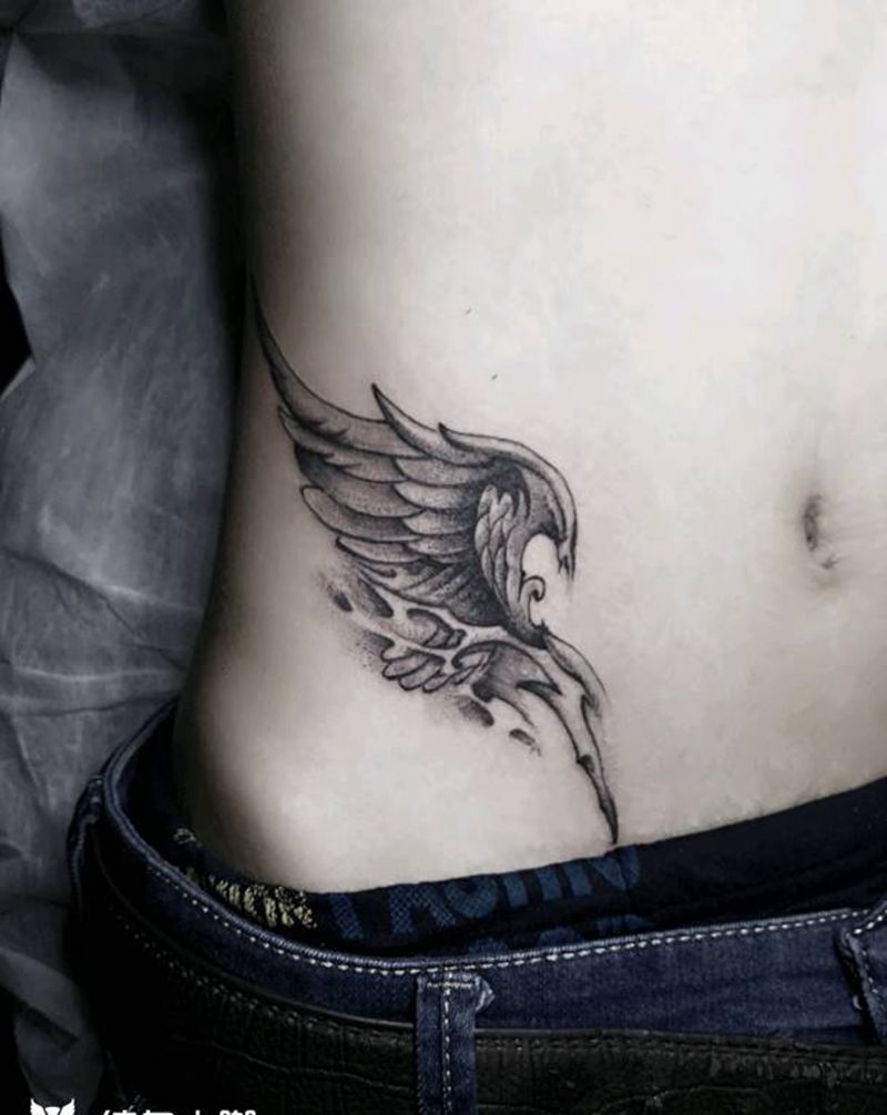 侧腰纹身图片_腰部宁德福建東方龍成品纹身图案