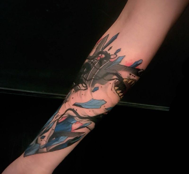 鲨鱼纹身图片_成品欧美习俗动物纹身图案