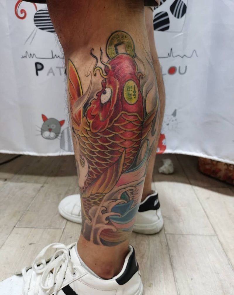 传统纹身图片_腿部新传统纹身图案