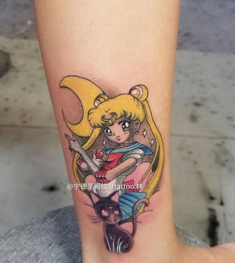 水兵月纹身图片