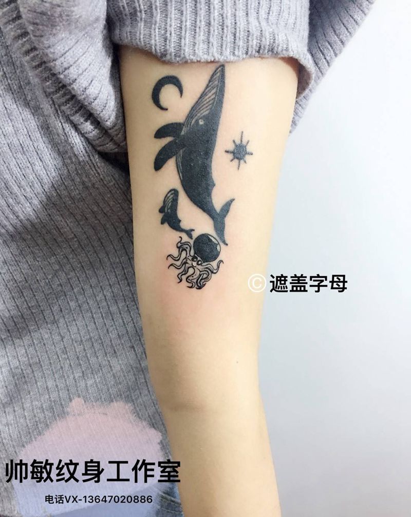 遮盖字母纹身图片_帅敏TATTOO动物传统手部手臂手稿纹身图案
