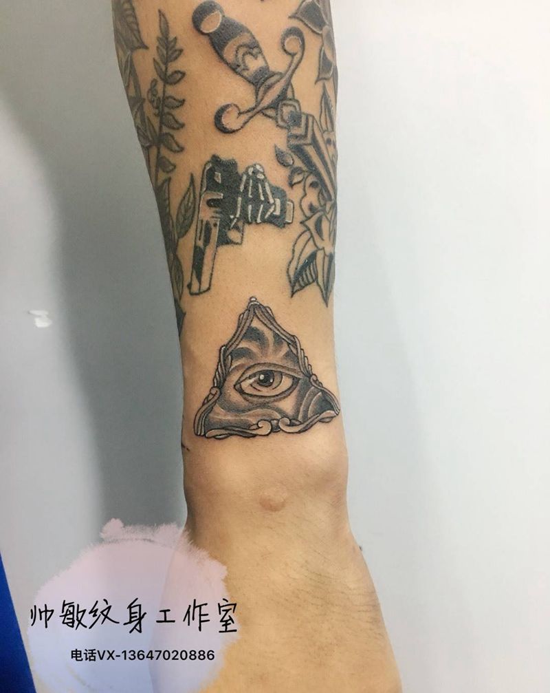 拼花臂纹身图片