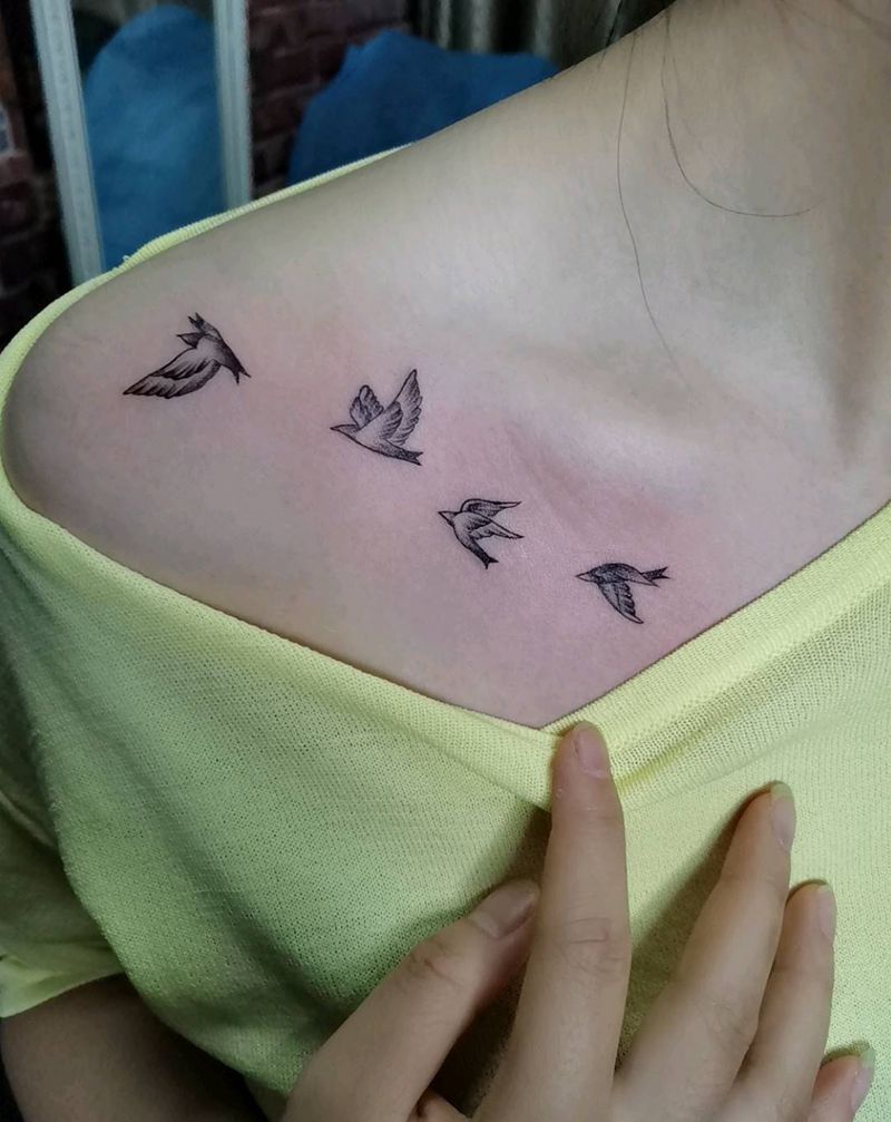 鸟纹身图片_肩部纹身图案