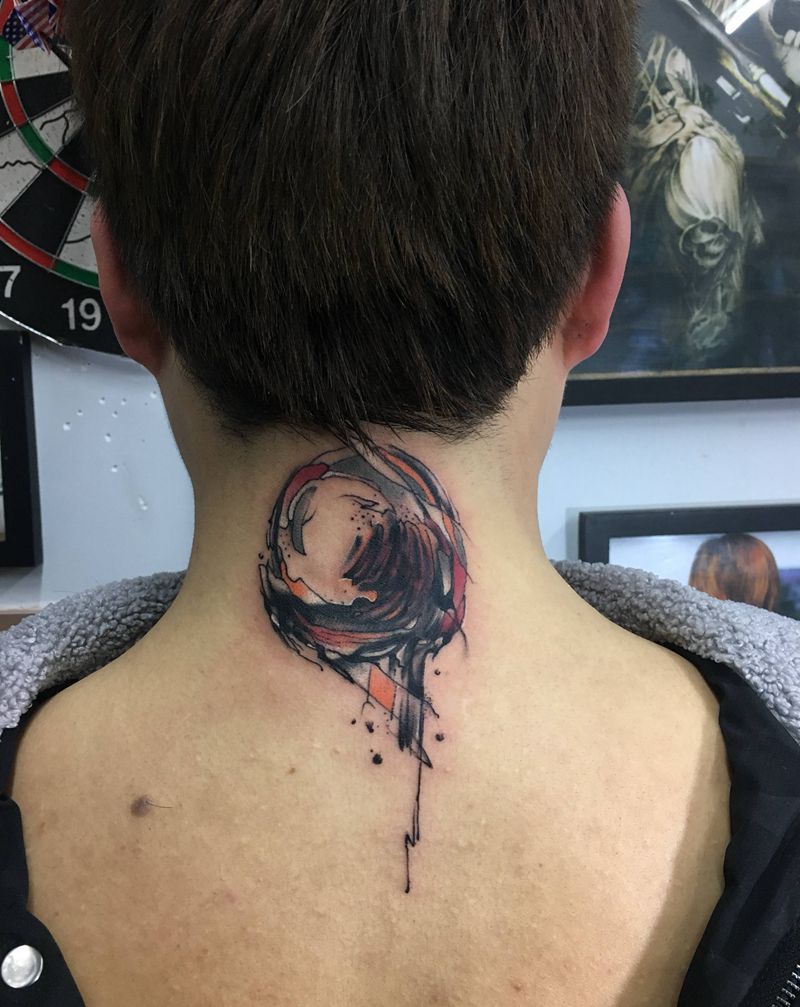 遮盖.自带图纹身图片_颈部纹身图案