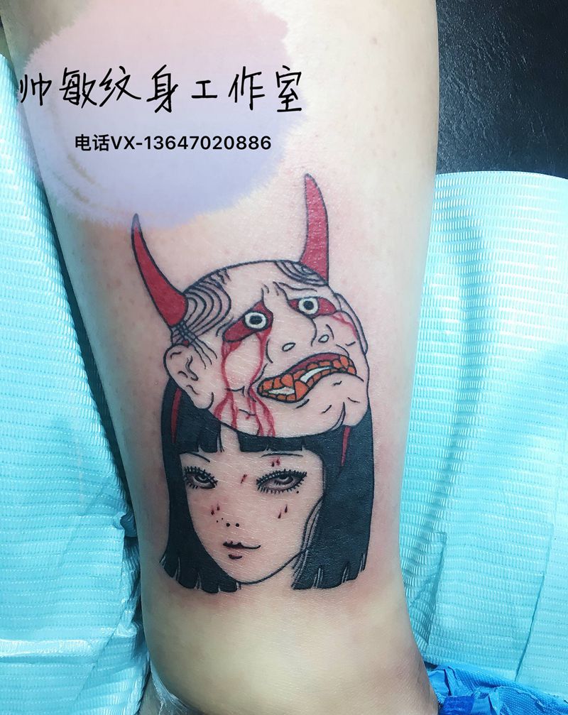 女纹身图片_腿部纹身图案