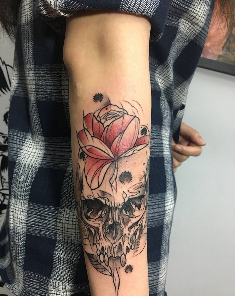 花纹身图片_手臂纹身图案