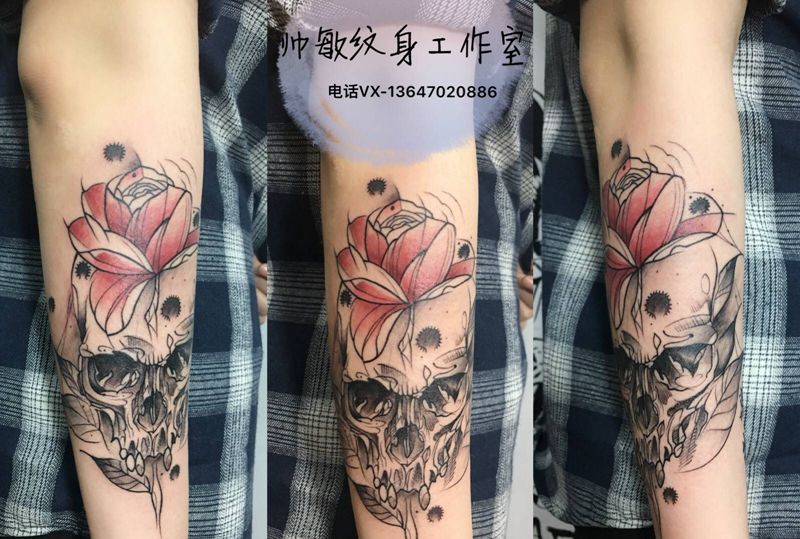 花纹身图片_手臂纹身图案