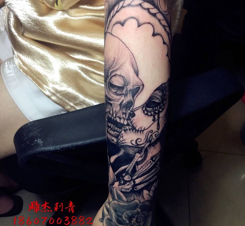 欧美纹身图片_成品手臂手部欧美人物鬼神贴纸纹身图案