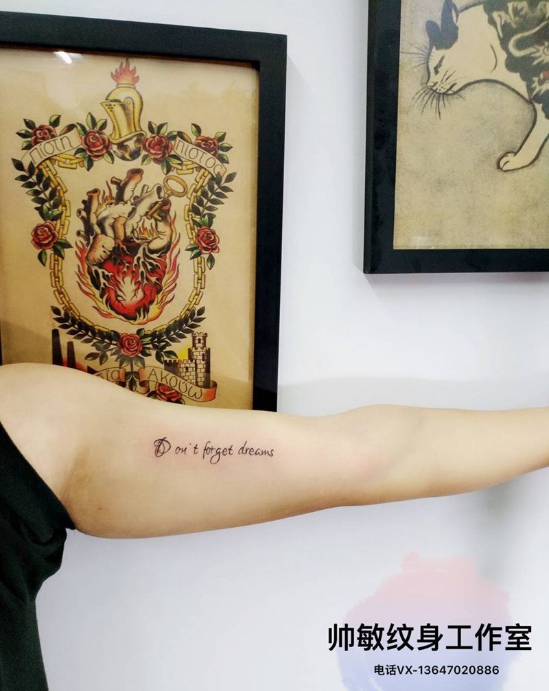 字母纹身图片_帅敏TATTOO字符写实手臂手稿纹身图案