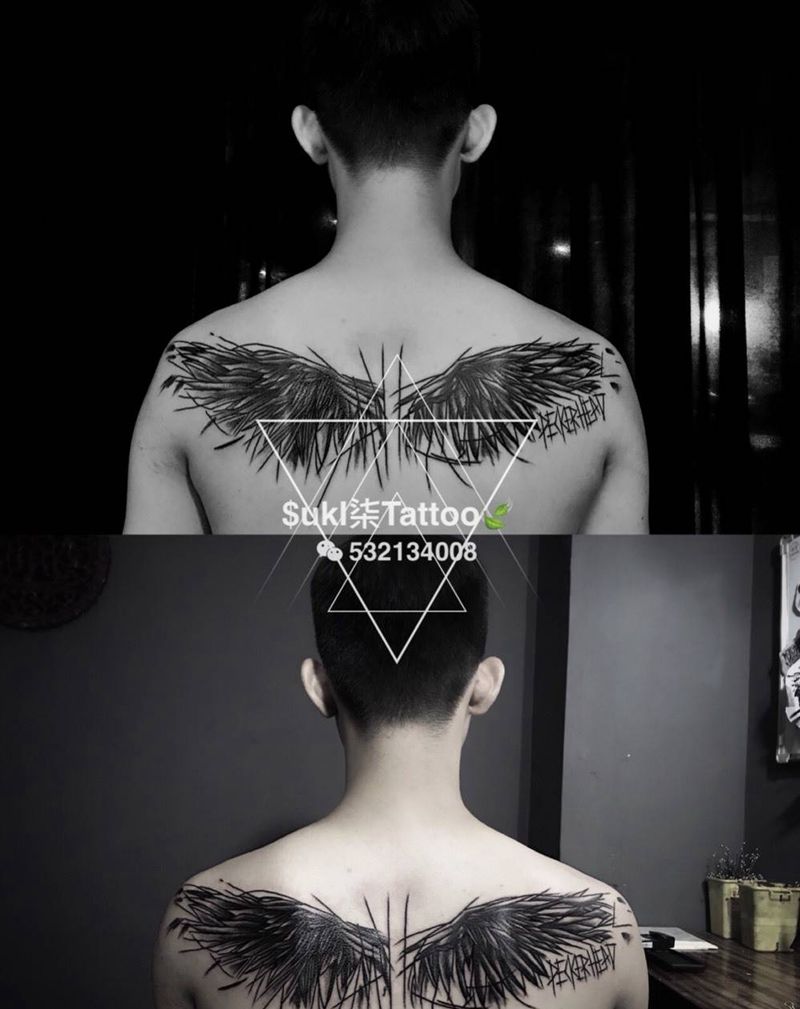 翅膀纹身图片