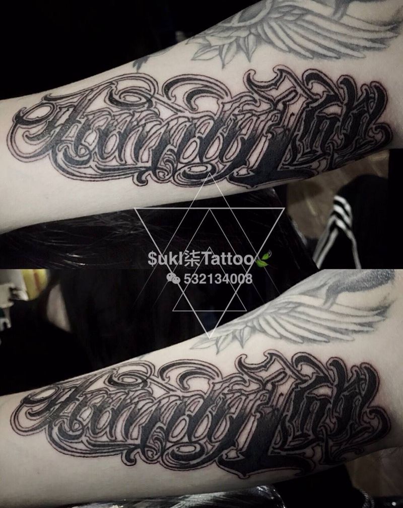 Chicano花体纹身图片