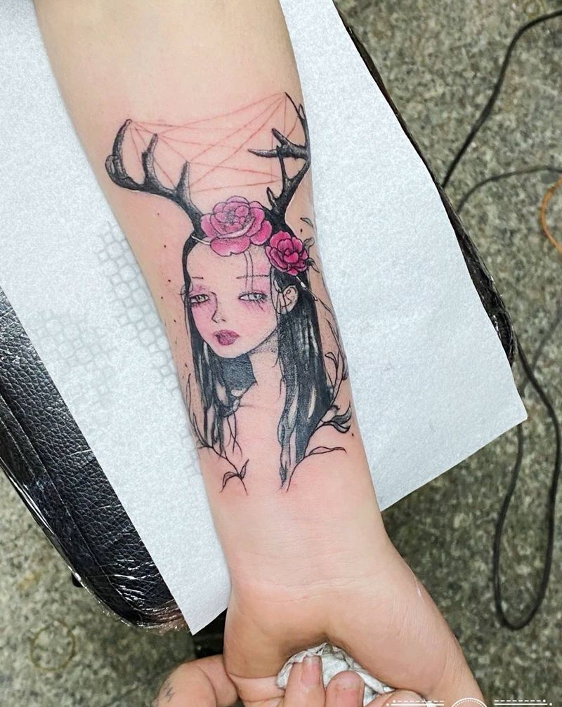 少女纹身图片_手臂纹身图案