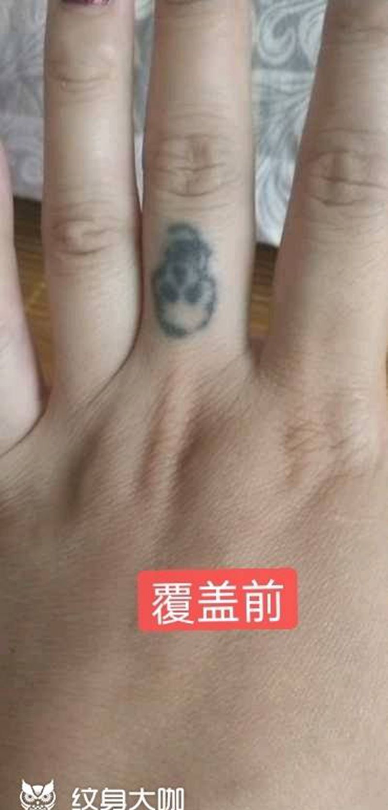 覆盖！莲花纹身图片_手部纹身图案