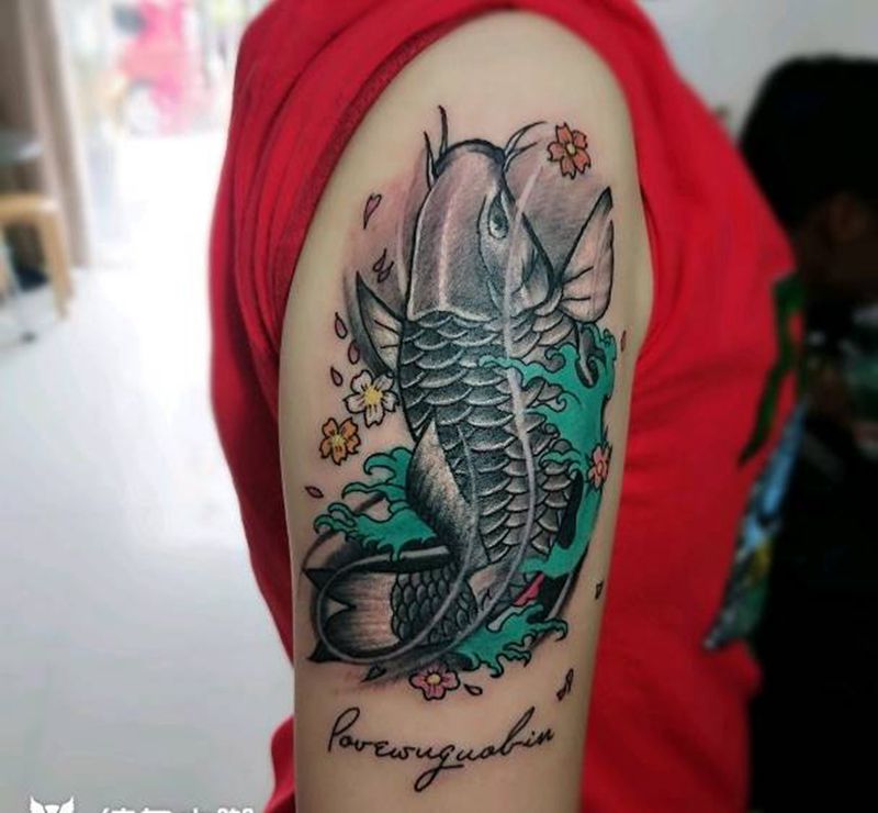 情侣款鱼纹身图片