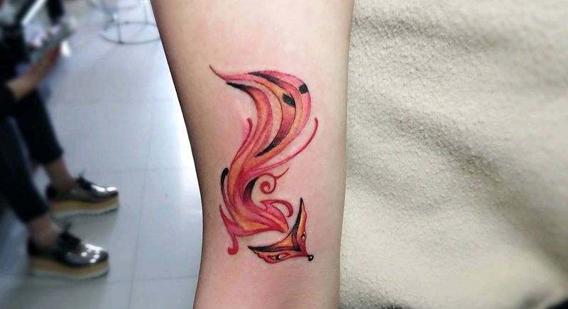 狐狸遮盖胎记纹身图片