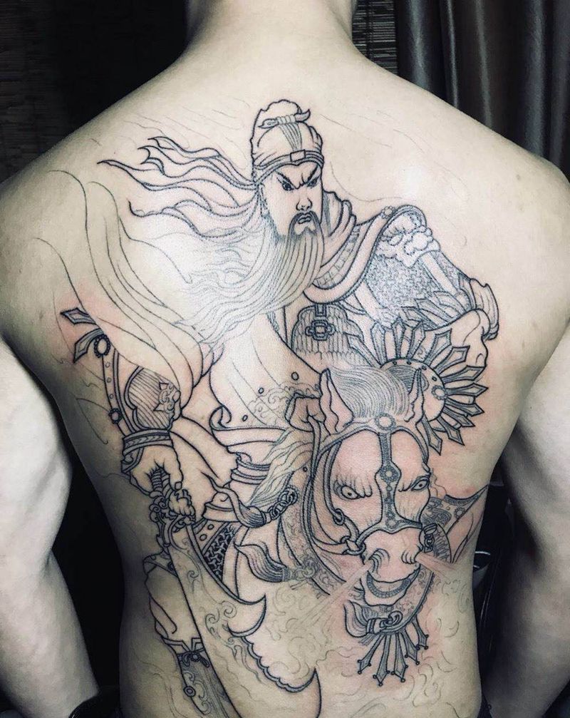 关二爷纹身图片