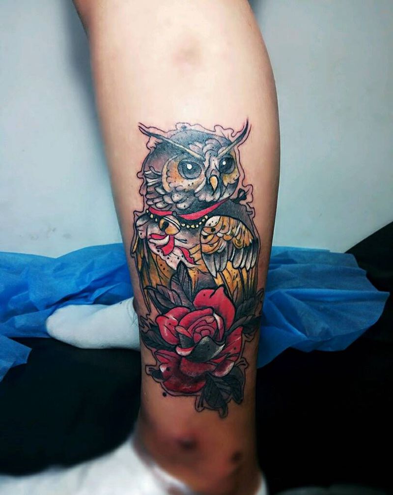 猫头鹰纹身图片