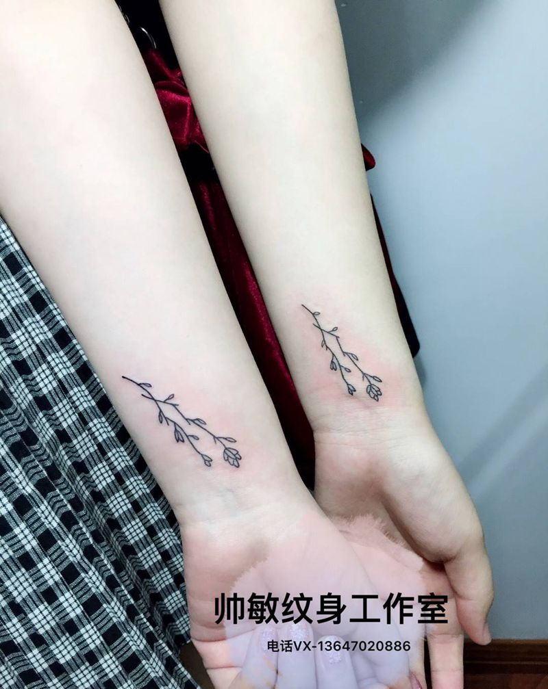姐妹花纹身图片_帅敏TATTOO纹身图案