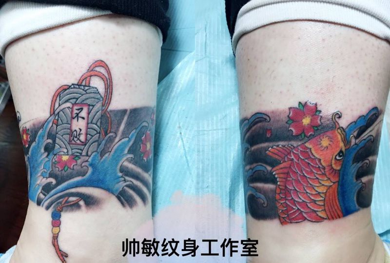 日式环纹身图片_帅敏TATTOO动物欧美脚部手稿纹身图案