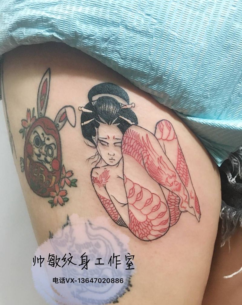 艺妓纹身图片