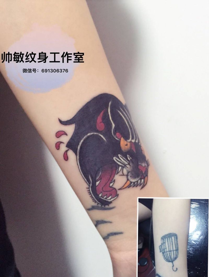 遮盖纹身图片_手部手稿欧美动物帅敏TATO纹身图案