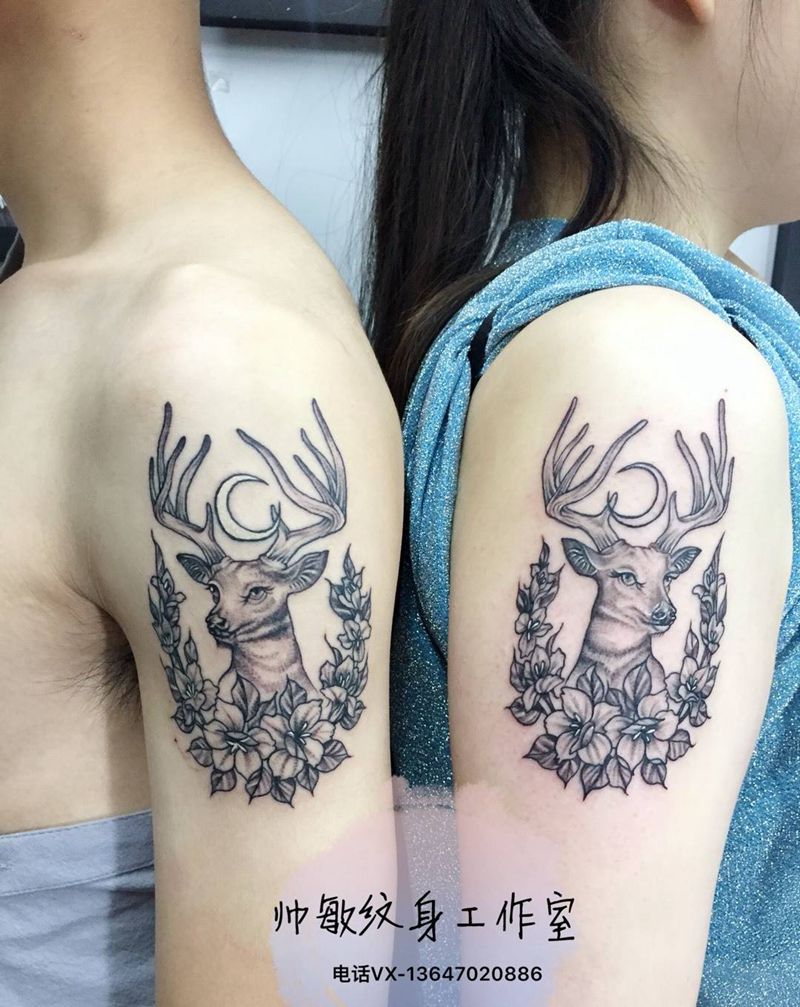 鹿纹身图片