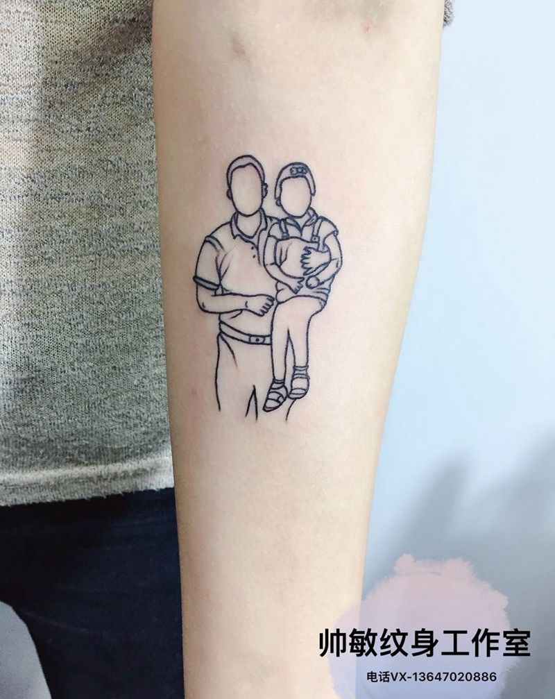 有一种爱纹身图片_帅敏TATTOO人物清新手臂手稿纹身图案