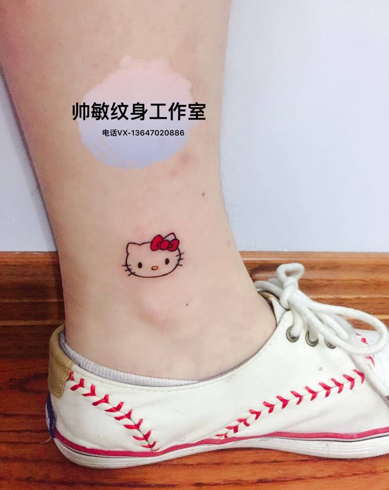 HOLLE KT纹身图片_帅敏TATTOO动物清新脚部手稿纹身图案
