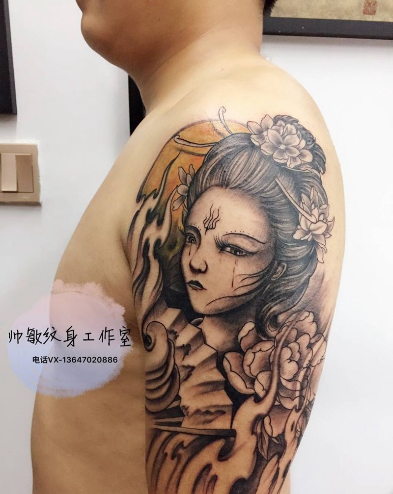 艺妓纹身图片_手臂纹身图案