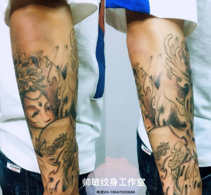 艺妓遮盖纹身图片_帅敏TATTOO纹身图案