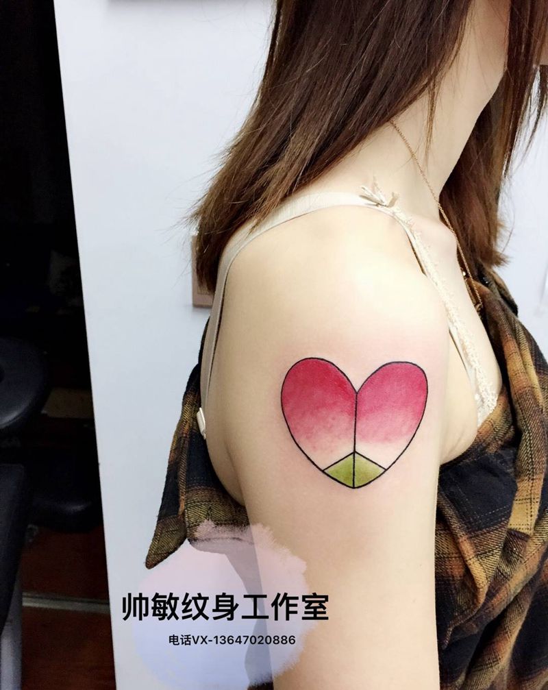 爱心纹身图片_帅敏TATTOO静物清新手臂手稿纹身图案