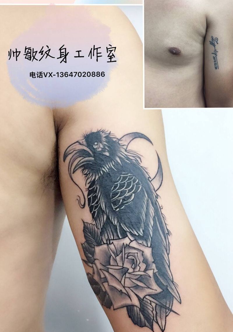 遮盖乌鸦纹身图片