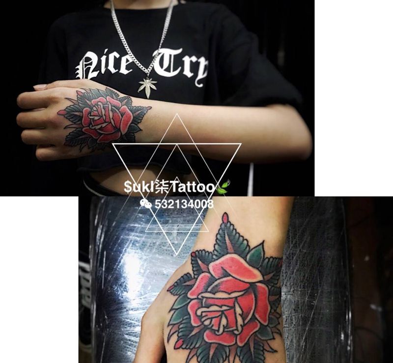 oldschool手背纹身图片