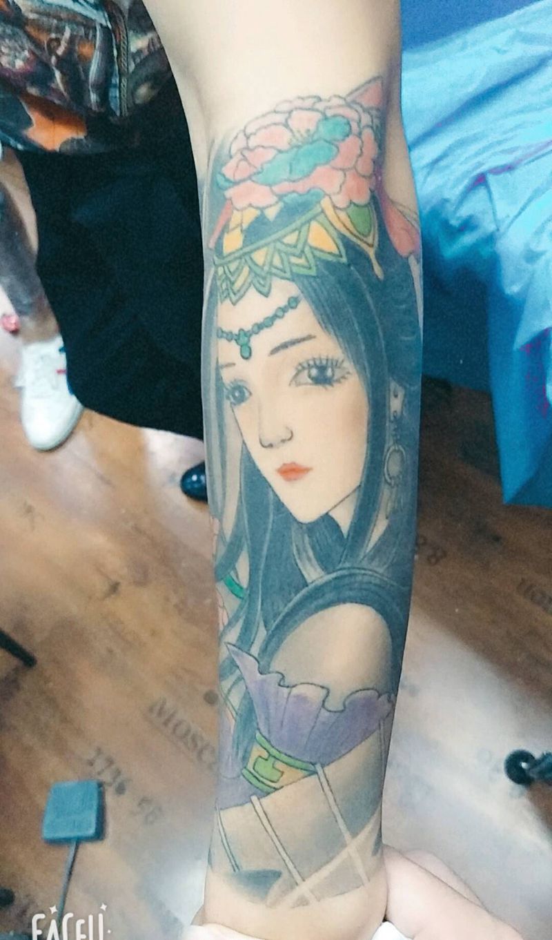 艺姬包小臂纹身图片