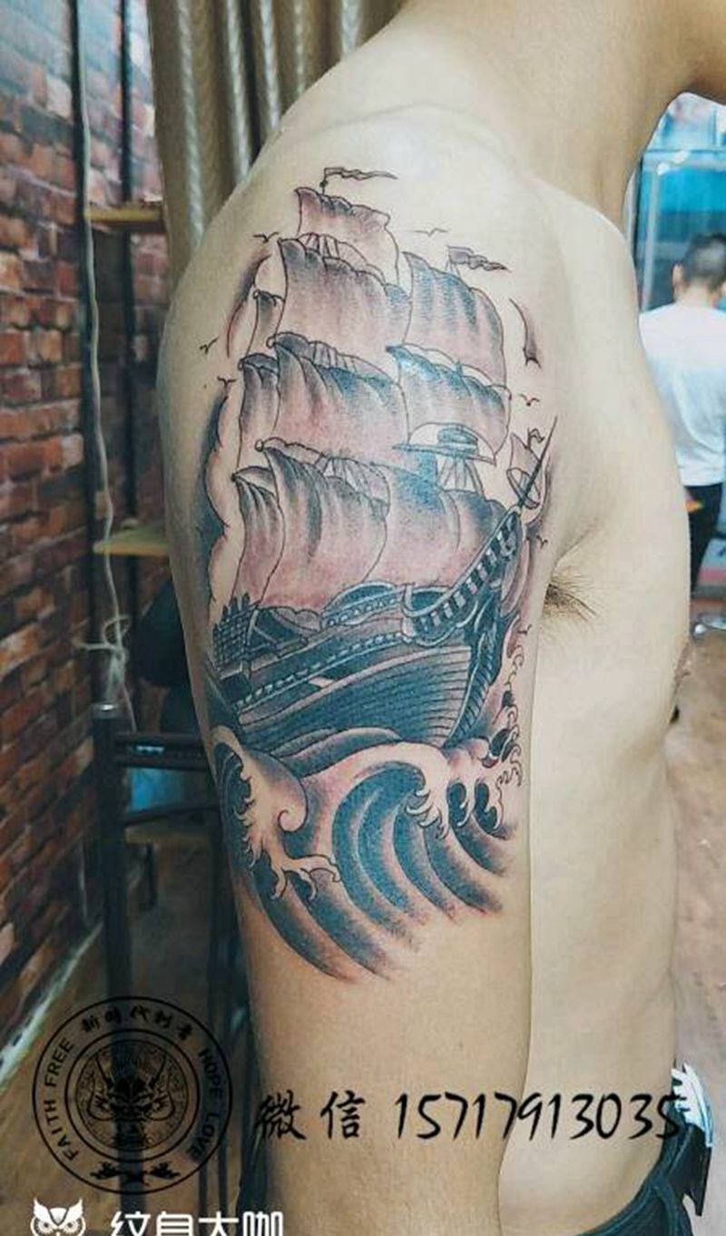 船纹身图片